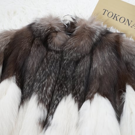 Silver Fox Design Coat Genuine Vintage Fur Japan