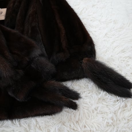 Dark Mink Jacket with tail Vintage Fur Japan