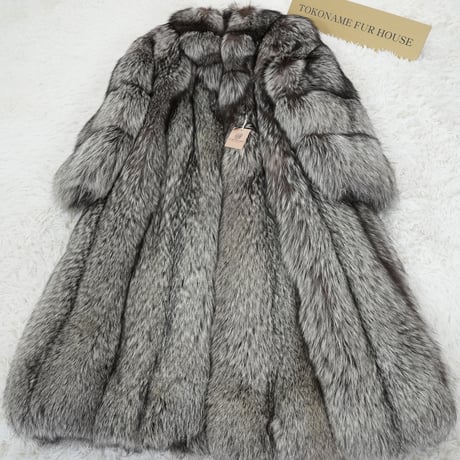Silver Fox Long Coat Soft and Fuffy -SAGA FOX Vintage Fur Japan