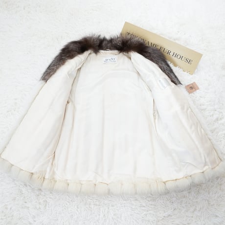Silver Fox Design Coat Genuine Vintage Fur Japan