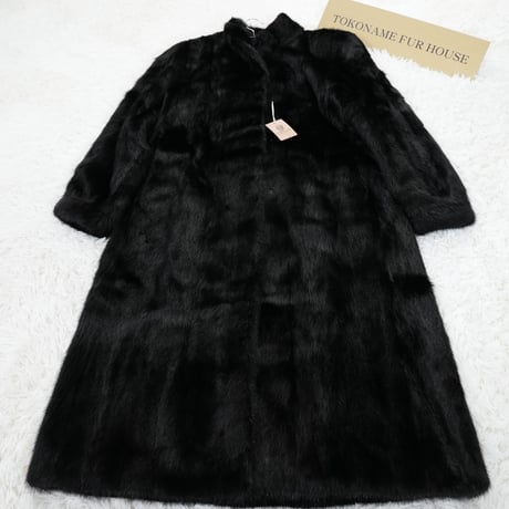 Black Mink Long Coat - SAGA MINK Genuine Vintage Fur Japan