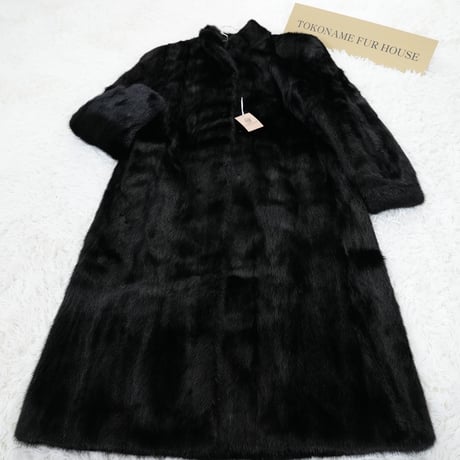 Black Mink Long Coat - SAGA MINK Genuine Vintage Fur Japan