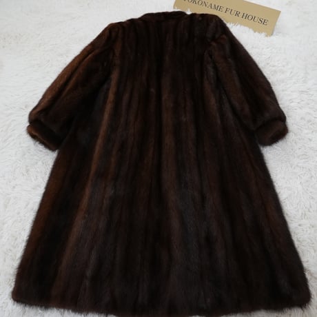 Mahogany Mink Long Coat Genuine Vintage Fur Japan