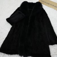 Yarn Mink and Fox Fur Trim Coat Genuine Vintage Fur Japan