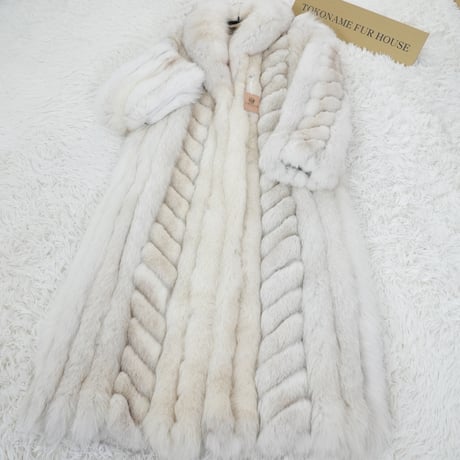 Blue Fox Long Coat Genuine Vintage Fur Japan