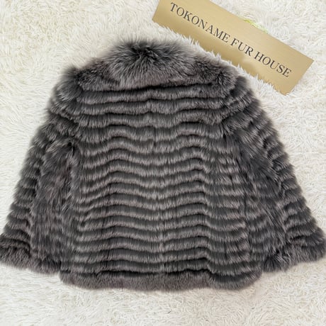 Blue Fox Ash Gray Dyed Jacket Vintage Fur Japan
