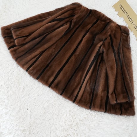 Mink Fur Stripe Design jacket Genuine Vintage Fur Japan