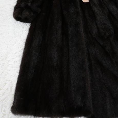 Dark Mink Long Coat - SAGA MINK Genuine Vintage Fur Japan