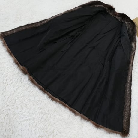 Raccoon Long Coat Genuine Vintage Fur Japan
