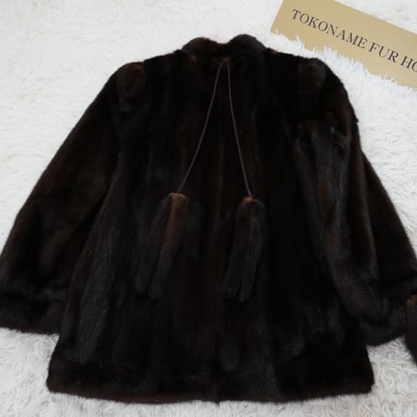 Dark Mink Jacket with tail Vintage Fur Japan