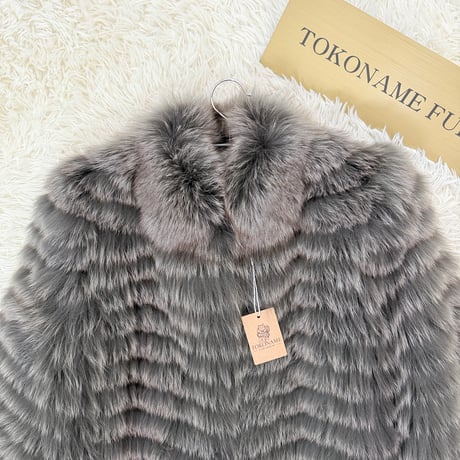 Blue Fox Ash Gray Dyed Jacket Vintage Fur Japan