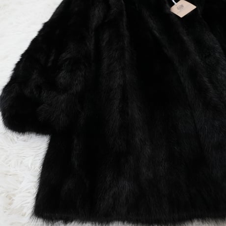 Black Mink Coat Genuine Vintage Fur Japan