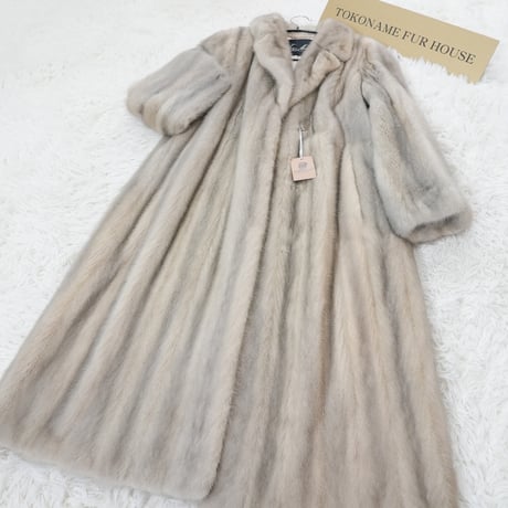 Sapphire Mink Long Coat Genuine Vintage Fur Japan