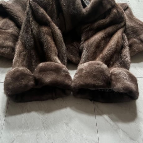 Blue Iris Mink Coat Soft Genuine Vintage Fur Japan