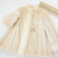 White Mink ZipZag Pattern Genuine Vintage Fur Japan