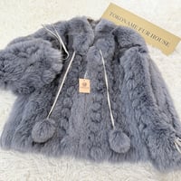 Blue Fox Ash Blue Dyed Jacket Vintage Fur Japan