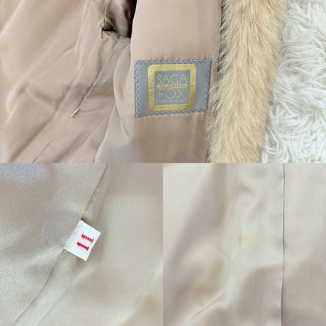 Pink Beige Dye Fox Coat - SAGA FOX Genuine Vintage Fur Japan