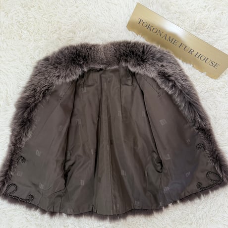 Blue Fox Brown Dyed Vest Vintage Fur Japan