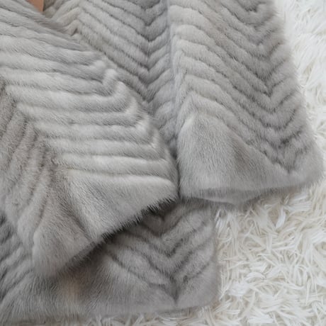Sapphire Mink Jacket ZigZag Cutting Genuine Vintage Fur Japan
