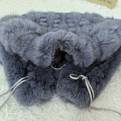 Blue Fox Ash Blue Dyed Jacket Vintage Fur Japan