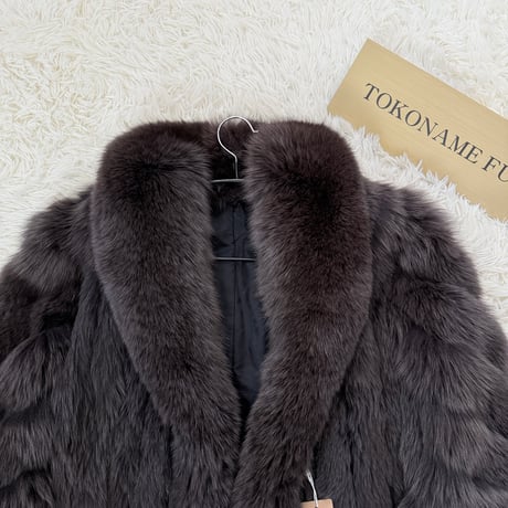 Brown Dye Fox Coat - Saga Fox Genuine Vintage Fur Japan