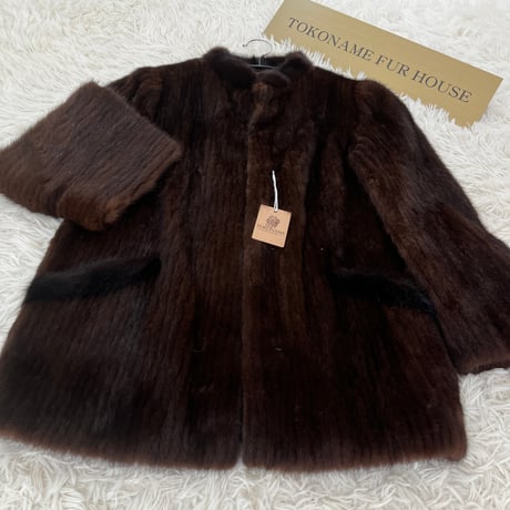 Dark Mink Jacket Genuine Vintage Fur Japan
