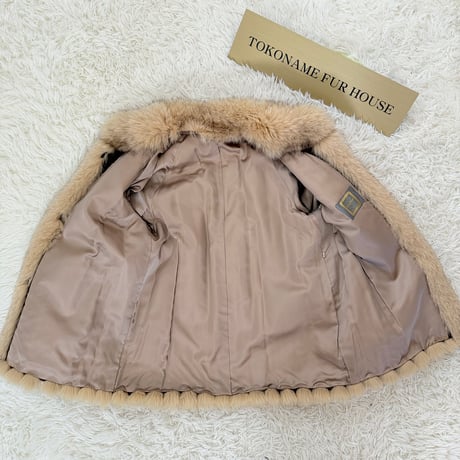 Pink Beige Dye Fox Coat - SAGA FOX Genuine Vintage Fur Japan