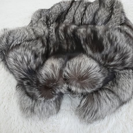 Silver Fox Long Coat Soft and Fuffy -SAGA FOX Vintage Fur Japan