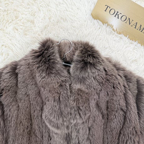 Blue Fox Brown Dyed Vest Vintage Fur Japan