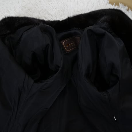 Dark Mink Long Coat Genuine Vintage Fur Japan