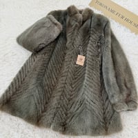 Mink Ash Green Dyed Coat Vintage Fur Japan
