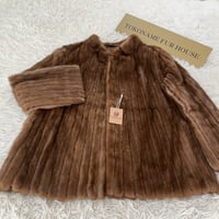 Demi Buff Mink Stripe Cutting Genuine Vintage Fur Japan