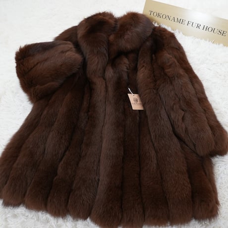 Brown Dyd Fox Coat - SAGA FOX Genuine Vintage Fur Japan