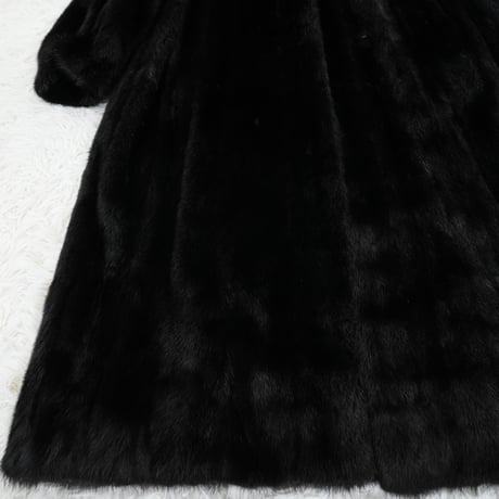 Dark Mink Long Coat Soft and Grossy SAGA MINK Genuine Vintage Fur Japan