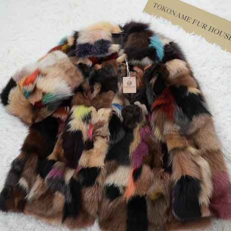 Blue Fox  Multi Color Coat Vintage Fur Japan
