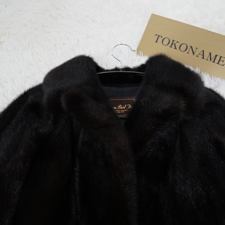 Dark Mink Long Coat Genuine Vintage Fur Japan