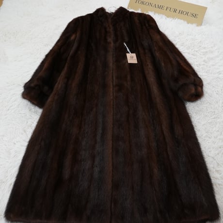 Mahogany Mink Long Coat Genuine Vintage Fur Japan