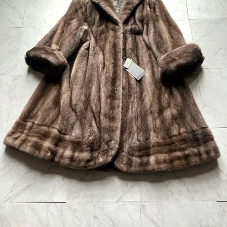 Blue Iris Mink Coat Soft Genuine Vintage Fur Japan