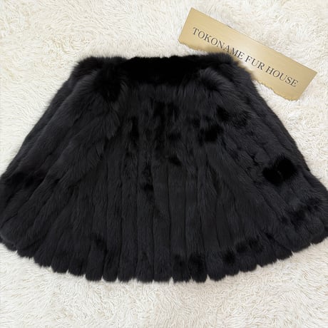 Black dye Fox Coat Genuine Vintage Fur Japan