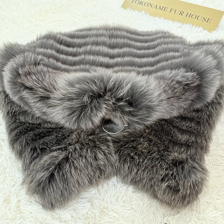 Blue Fox Ash Gray Dyed Jacket Vintage Fur Japan