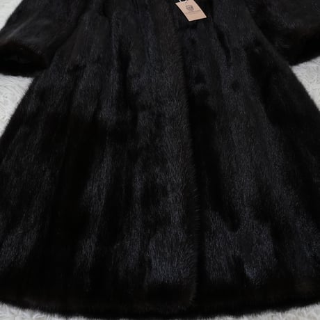 Dark Mink Long Coat Genuine Vintage Fur Japan