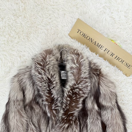Silver Fox Coat - SAGA FOX Fluffy Genuine Vintage Fur Japan