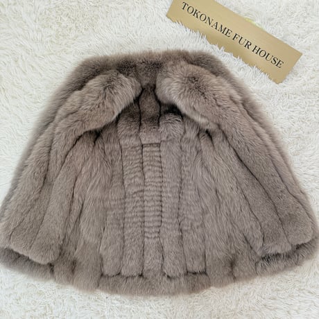 Ash Beige Fox Coat Genuine Vintage Fur Japan