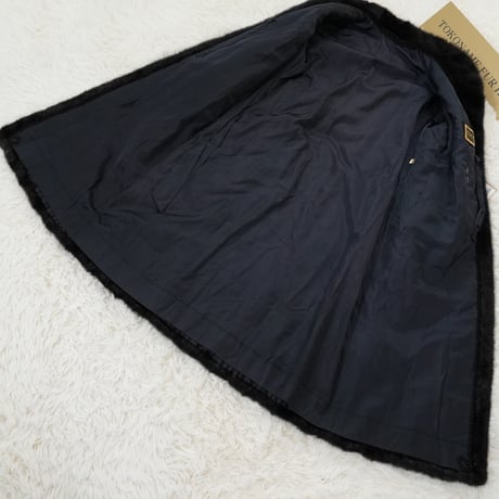 Dark Mink Long Coat Hair Up - SAGA MINK Genuine Vintage Fur Japan