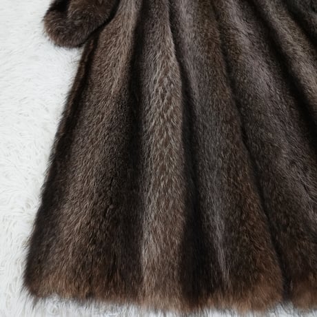 Raccoon Long Coat Genuine Vintage Fur Japan