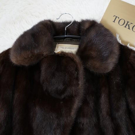 Dark Mink Jacket Genuine Vintage Fur Japan