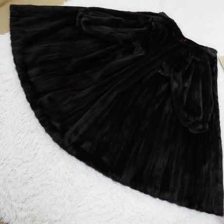 Glama Mink A-Line Long Fur Coat Women’s Vintage Luxury Outerwear