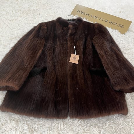 Dark Mink Jacket Genuine Vintage Fur Japan