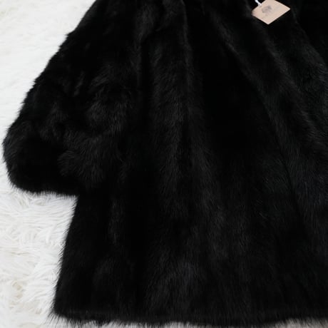 Black Mink Coat Genuine Vintage Fur Japan