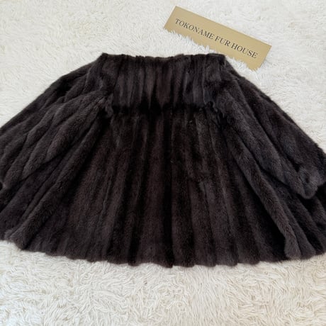 Black Cross Dyed Mink Coat EMBA Genuine Vintage Fur Japan